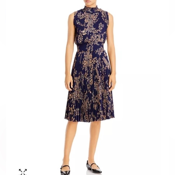 Nanette Lepore printed pleated sleeveless dress size 6 - Picture 2 of 13